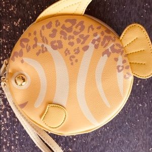 🌺Betsey Johnson Yellow Fish Wristlet Coin Purse.